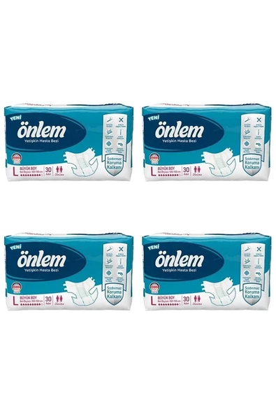 Önlem Tekstil Yüzeyli Belbantlı Büyük Boy L 30'lu 4 Adet Hasta Bezi ürün görseli 1