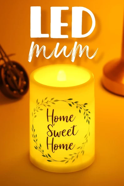 3 Lü Çelenk Led Mum Bardak Tipi Pilli Dumansız Alevli Dekoratif Yapay Mum 10 cm