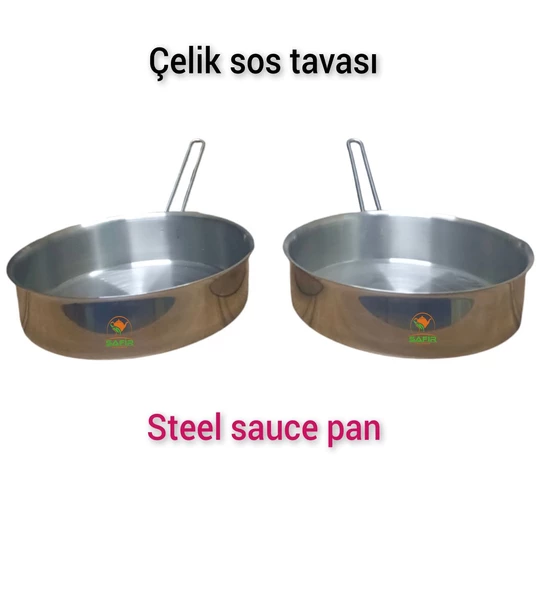 Çelik Sosluk Çelik Sos Tavası 20 cm Ebatlı büyük boy 430 kalite Çelik Sos Tavası iki adet - 5