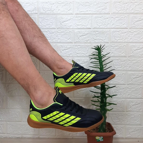 M.P 1351 Siyah-Sarı Kaymaz Taban Futsal Futbol Ayakkabı - 4