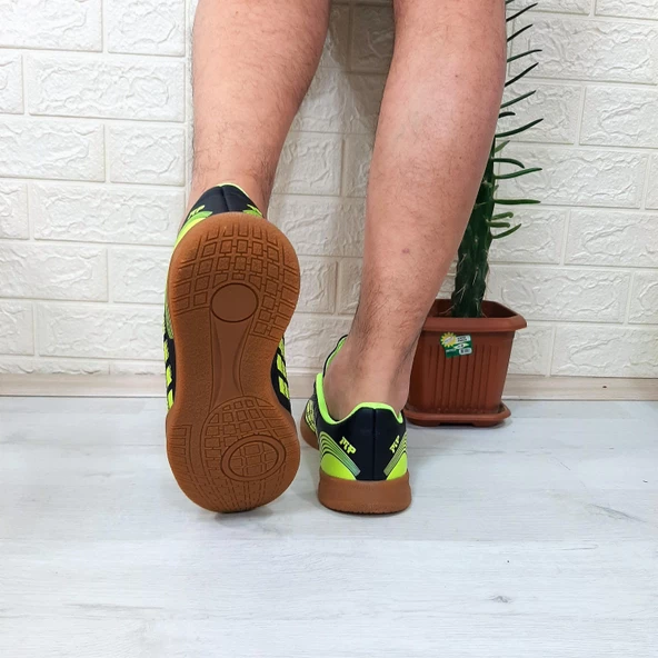 M.P 1351 Siyah-Sarı Kaymaz Taban Futsal Futbol Ayakkabı - 7