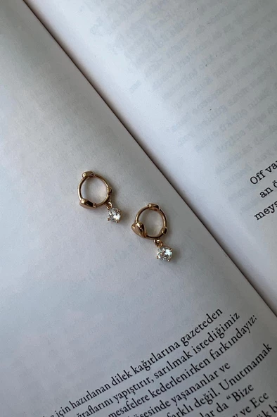 MONALİSA ALTIN KAPLAMA KÜPE - Resim 2