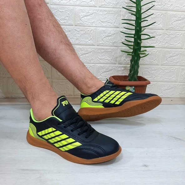 M.P 1351 Siyah-Sarı Kaymaz Taban Futsal Futbol Ayakkabı - 3