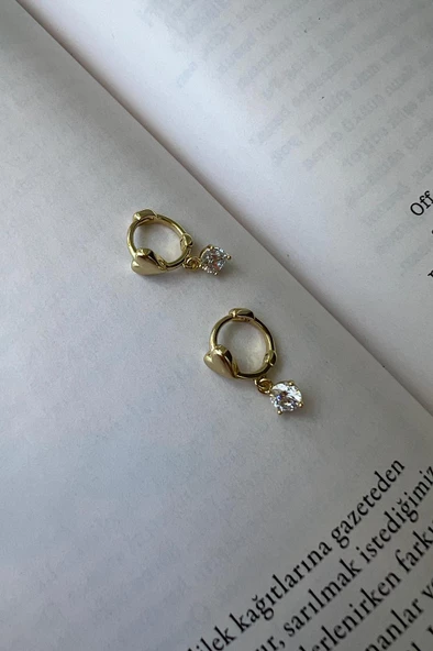 MONALİSA ALTIN KAPLAMA KÜPE - Resim 5