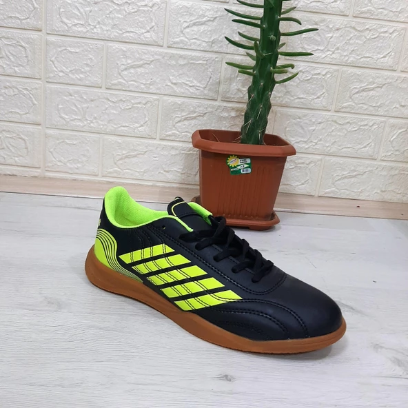 M.P 1351 Siyah-Sarı Kaymaz Taban Futsal Futbol Ayakkabı - 9