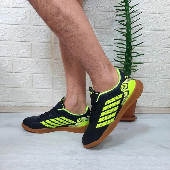M.P 1351 Siyah-Sarı Kaymaz Taban Futsal Futbol Ayakkabı - 6
