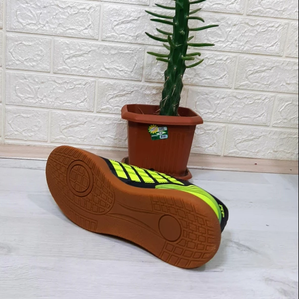 M.P 1351 Siyah-Sarı Kaymaz Taban Futsal Futbol Ayakkabı - 10