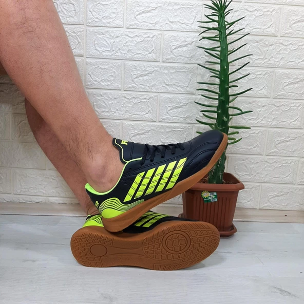 M.P 1351 Siyah-Sarı Kaymaz Taban Futsal Futbol Ayakkabı - 2