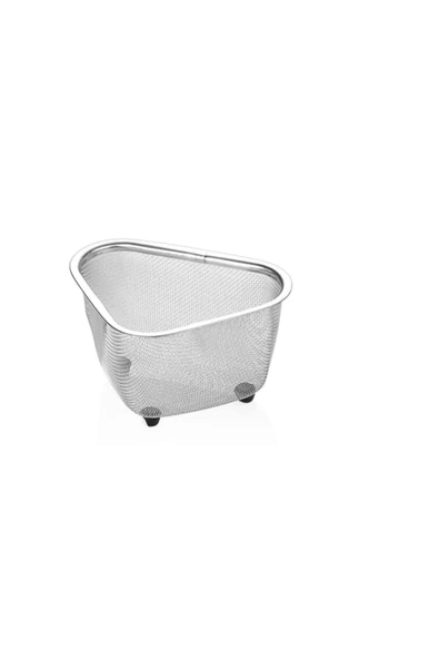 Fame Kitchen Paslanmaz Çelik 18cm ve 20cm Tek Saplı Yuvarlak Süzgeç ve Üçgen Lavabo Süzgeç Seti-3 Parça - 7
