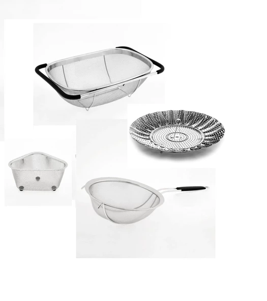 Fame Kitchen Ultra Paslanmaz Çelik Çok Amaçlı Pratik Mutfak Süzgeç Seti-4 Parça - 2