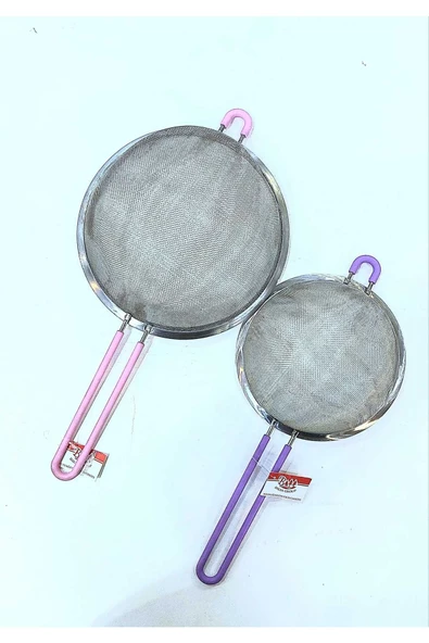 Balsa Paslanmaz Çelik Telli Silikon Saplı İkili Süzgeç Seti 18cm ve 23cm - 5