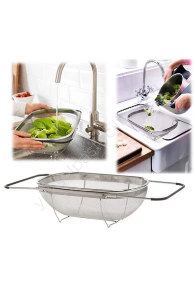 Fame Kitchen Paslanmaz Çelik Çok Amaçlı Pratik Lüx Mutfak Süzgeç Seti-3 Parça - 7