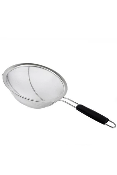 Fame Kitchen Paslanmaz Çelik 24cm ve 26cm Bariyerli Tek Saplı Yuvarlak Süzgeç ve Üçgen Lavabo Süzgeç Seti-3 Parça - 7