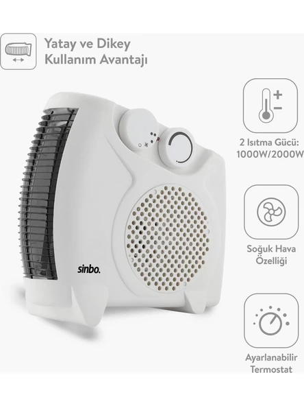 Sinbo Fanlı Isıtıcı 2000w Sıcak - Soğuk ve Yatay - Dikey Kullanıma Uygun SFH-6940