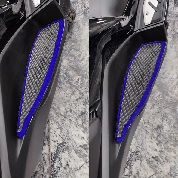 Bod Yamaha XMAX/Tech MAX 250 Motor 3D Havuzlu Paspas Siyah-Fitil Rengi Mavi - Resim 2