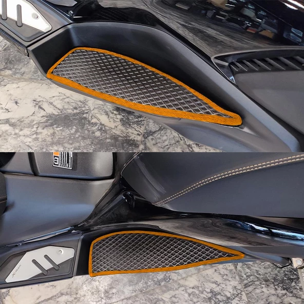 Bod Yamaha XMAX/Tech MAX 250 Motor 3D Havuzlu Paspas Siyah-Fitil Rengi Taba - Resim 3