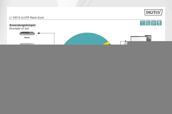 Digitus Patch Kablo Cat6 Sarı (1m) - Resim 3