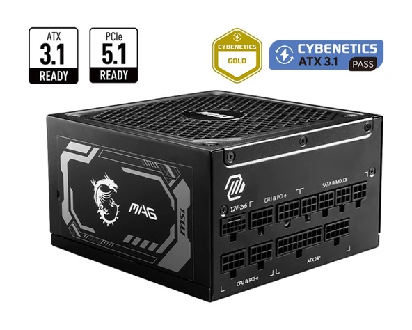 MSI 1250W 80+ Gold PCIE5 (MAG A1250GL)Full Modular - Resim 2