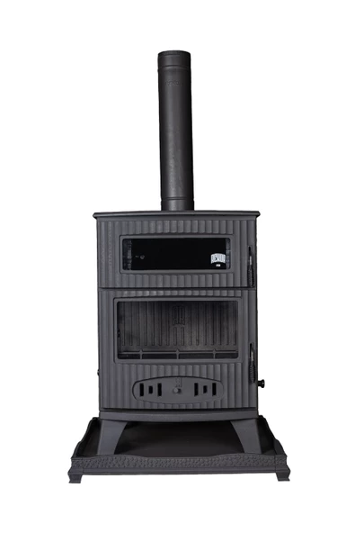 REKOR Marla Döküm Kuzineli Şömine Soba 3 Camlı - 4