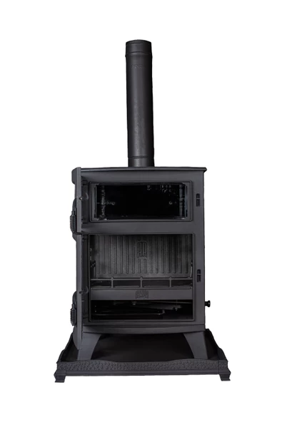 REKOR Marla Döküm Kuzineli Şömine Soba 3 Camlı - 3