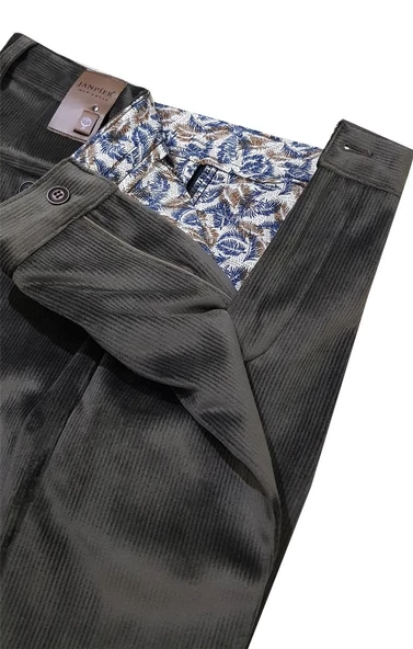 Merdan Kahverengi Klasik Kesim Erkek Kadife Pantolon-4865 - 5