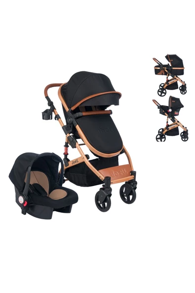 JOELL New Truva Iıı Travel Sistem Bebek Arabası Gold-siyah - Resim 5