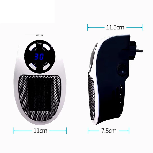 Powermaster PM-20327 500 Watt Priz Tipi Uzaktan Kumandalı Taşınabilir Isıtıcı (Zamanlayıcı - Otomatik Kapanma) - 2