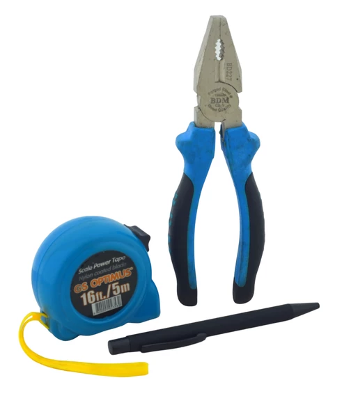 BDM BD227 180mm Pense,GS Optimus 5m/16ft Metre,Metal Tükenmez Kalem Set