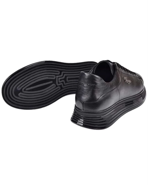 Voyager 6677 Mr Erkek Siyah Nata Deri Günlük Spor Ayakkabı - 5