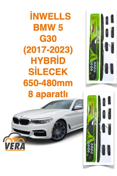 Inwells BMW 5 G30 (2017-2023) Inwells HYBRİD 8 aparatlı Silecek Takımı  650x480