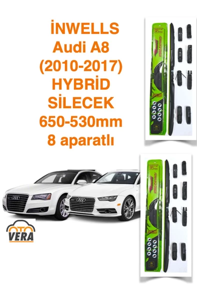 Inwells Audi A8  (2010-2017) Inwells HYBRİD 8 aparatlı Silecek Takımı  650x530 - 1