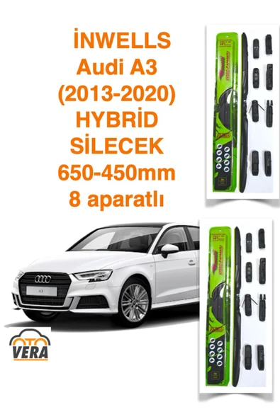 Inwells Audi A3  (2013-2020) Inwells HYBRİD 8 aparatlı Silecek Takımı  650x450 ürün görseli