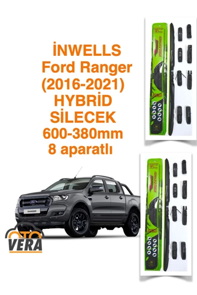 Inwells Ford Ranger  (2016-2021)  Inwells HYBRİD 8 aparatlı Silecek Takımı  600x380