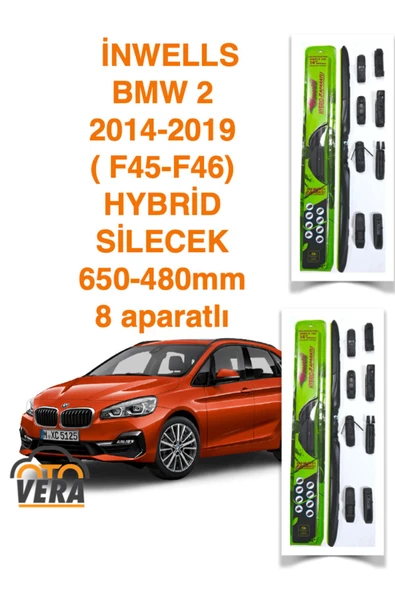 Inwells BMW 2 F46 (2014-2019) Inwells HYBRİD 8 aparatlı Silecek Takımı  650x480