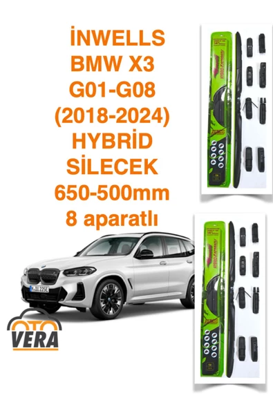 Inwells BMW X3 G08 (2018-2024) Inwells HYBRİD 8 aparatlı Silecek Takımı  650x500 ürün görseli