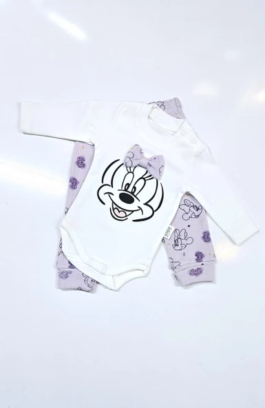 Minnie Kız Bebek Takım - 3lü - 4