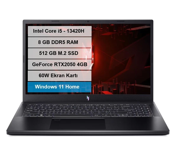 Acer Anv15-51 İ5-13420H Rtx2050 8Gb 512Gb W11h Nh.qndey.002