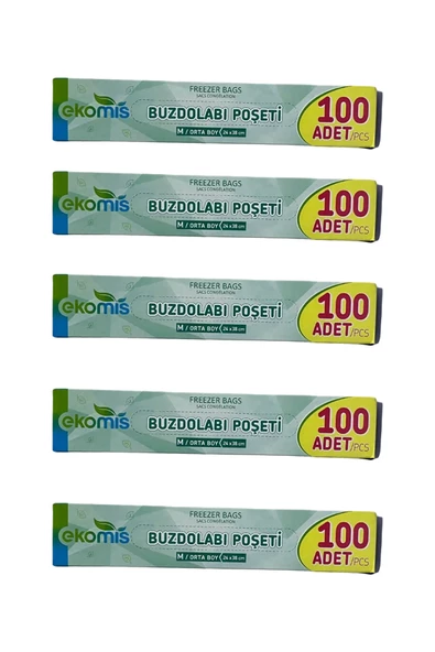 Buzdolabı Poşeti Orta Boy 100 Adet 5'li (500 Adet)