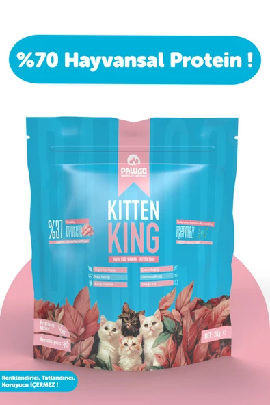 Pawgo Kitten King 2 Kg Hypoallergenic Tavuk Etli Premium Yavru Kedi Maması