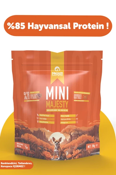 Pawgo Mini Majesty 2 Kg Küçük Irk Kuzu Etli Premium Yetişkin Köpek Maması