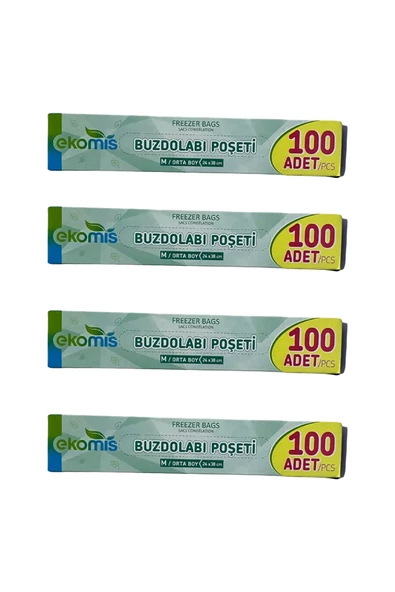 Buzdolabı Poşeti Orta Boy 100 Adet 4'lü (400 Adet)