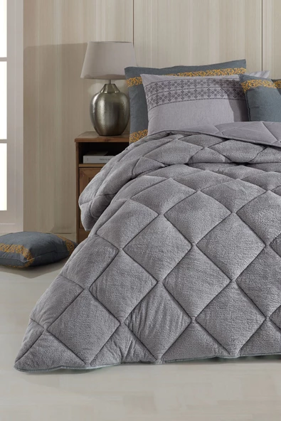 Uykulin Tek Kişilik Wellsoft Yorgan Uyku Seti Çift Taraflı Lastikli Çarşaflı 2 Yastık Kılıflı 4 Parça Set - 6