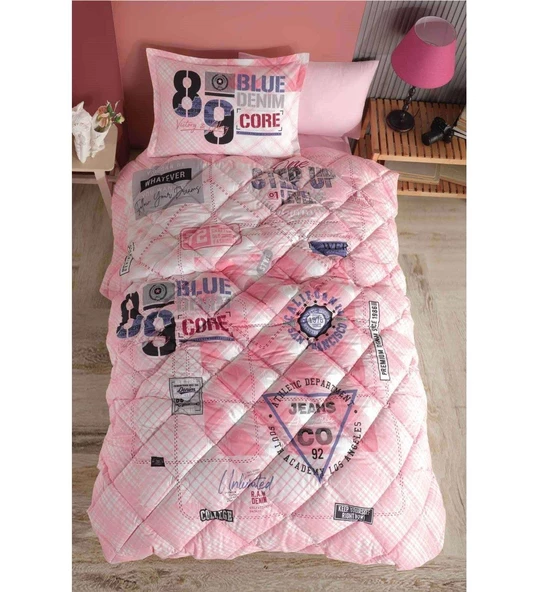 Clasy Ranforce Tek Kişilik Uyku Seti 100% Pamuk Denim Pembe - 2