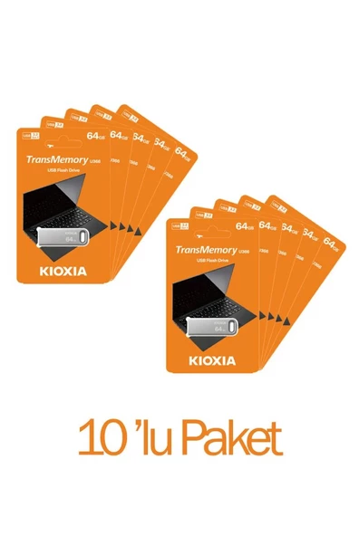 Kioxia TransMemory U366 USB 3.2 Gen 1 Flash Bellek 10'lu Paket