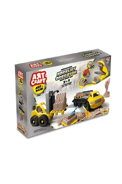 Forklift Operatör Kum Seti (750 Gr.) - Art Craft Kinetik Kum Seti - Oyun Kumu - Art Sand Kumu - 3