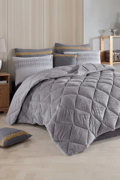 Uykulin Tek Kişilik Wellsoft Yorgan Uyku Seti Çift Taraflı Lastikli Çarşaflı 2 Yastık Kılıflı 4 Parça Set - 3