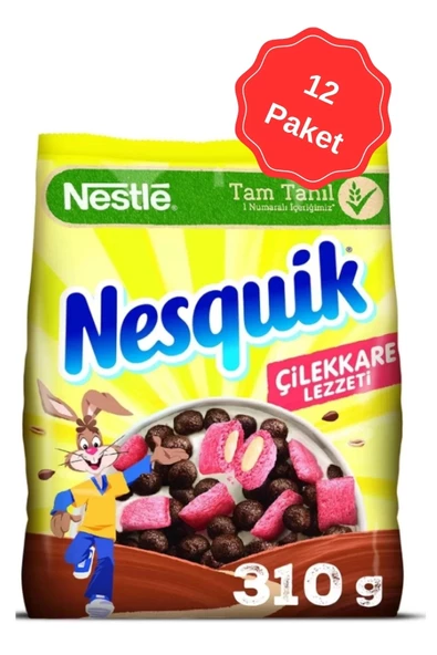 Nesquik Çilekkare Tahıllı Gevrek 310G x 12 Adet