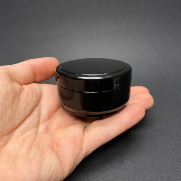 50 ml Boş Siyah Krem Kutusu , Siyah  Plastik Krem Kavanozu x 6 Adet - 2