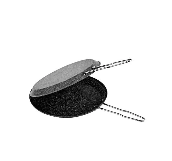 OMS Granit 32 cm Çift Taraflı Balık-Gözleme Tavası Siyah 3223 - 2