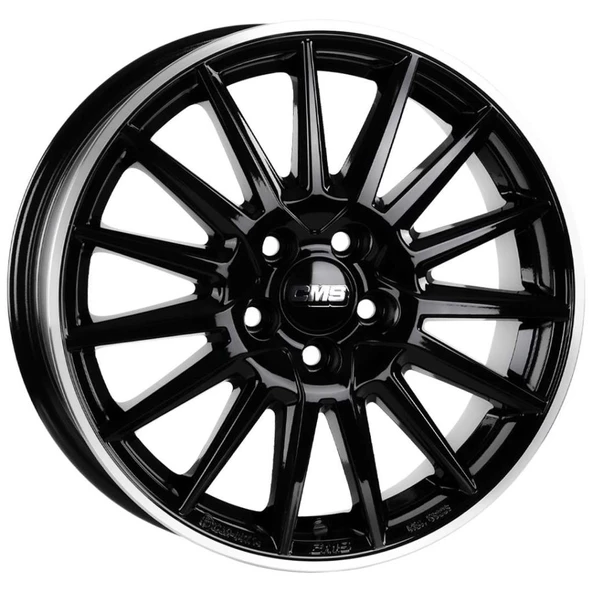 CMS-1264-01 6.0x15"-4x100 ET40 60.1 Diamond Rim Black Gloss Jant (4 Adet) - 1